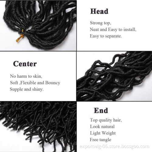 Synthetic Crochet Hair Extensions Curl Locs Soft Crochet Hair Curly Wavy Twist Braiding Goddess Faux Locs Crochet Braid Hair